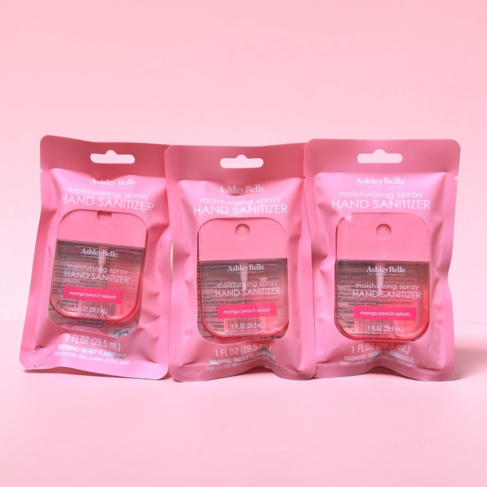 Ashley Belle Moisturizing Hand Sanitizer Spray- Mango Peach Splash (3 Pack)